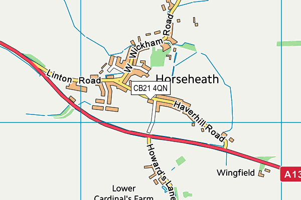 CB21 4QN map - OS VectorMap District (Ordnance Survey) CB21 4QN map - OS VectorMap District (Ordnance Survey)