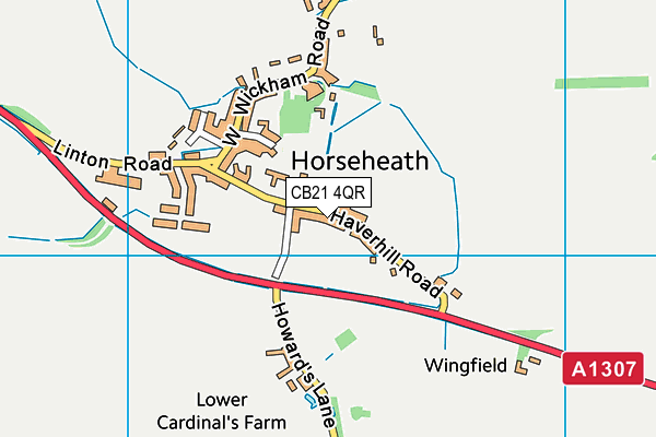 CB21 4QR map - OS VectorMap District (Ordnance Survey) CB21 4QR map - OS VectorMap District (Ordnance Survey)