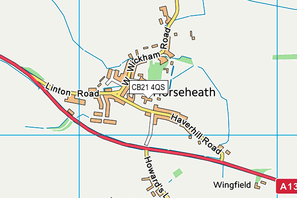 CB21 4QS map - OS VectorMap District (Ordnance Survey)