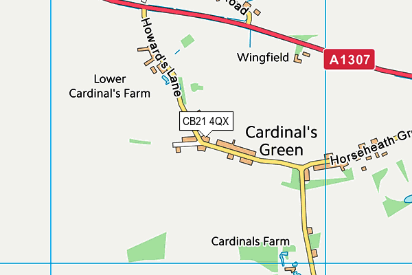 CB21 4QX map - OS VectorMap District (Ordnance Survey) CB21 4QX map - OS VectorMap District (Ordnance Survey)