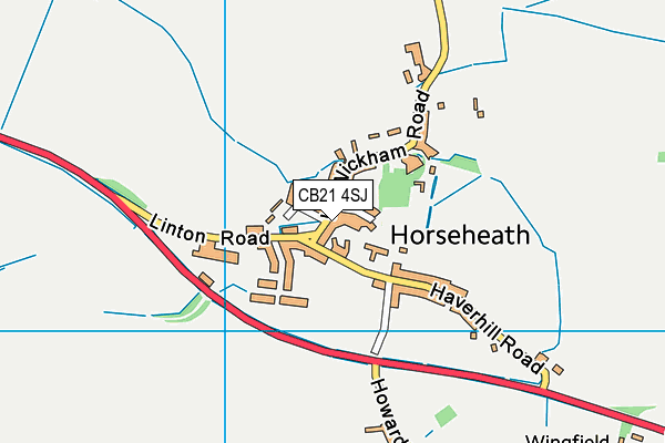 CB21 4SJ map - OS VectorMap District (Ordnance Survey) CB21 4SJ map - OS VectorMap District (Ordnance Survey)