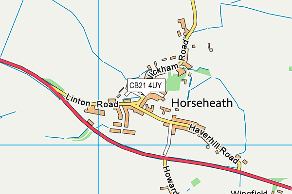 CB21 4UY map - OS VectorMap District (Ordnance Survey) CB21 4UY map - OS VectorMap District (Ordnance Survey)
