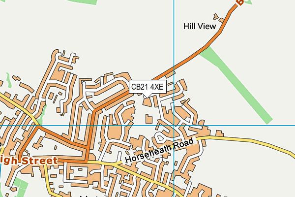 CB21 4XE map - OS VectorMap District (Ordnance Survey) CB21 4XE map - OS VectorMap District (Ordnance Survey)