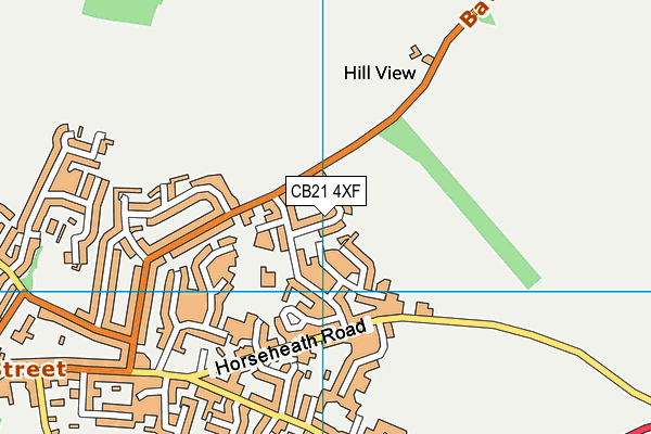 CB21 4XF map - OS VectorMap District (Ordnance Survey) CB21 4XF map - OS VectorMap District (Ordnance Survey)