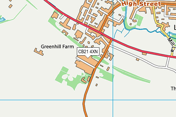 CB21 4XN map - OS VectorMap District (Ordnance Survey) CB21 4XN map - OS VectorMap District (Ordnance Survey)