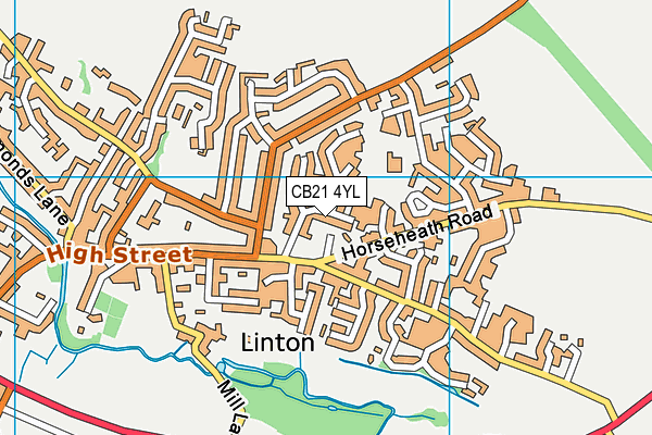 CB21 4YL map - OS VectorMap District (Ordnance Survey) CB21 4YL map - OS VectorMap District (Ordnance Survey)