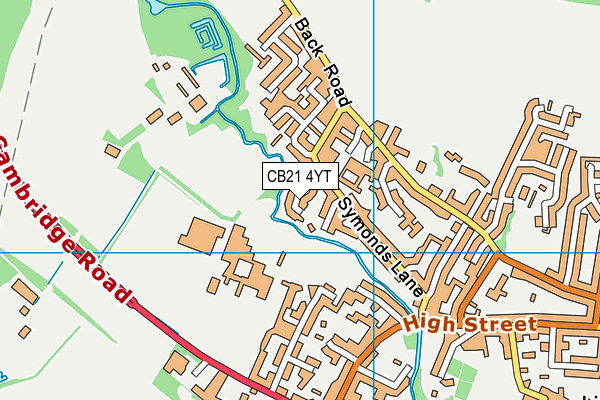CB21 4YT map - OS VectorMap District (Ordnance Survey) CB21 4YT map - OS VectorMap District (Ordnance Survey)