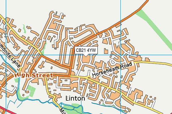 CB21 4YW map - OS VectorMap District (Ordnance Survey) CB21 4YW map - OS VectorMap District (Ordnance Survey)