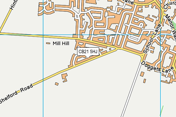CB21 5HJ map - OS VectorMap District (Ordnance Survey) CB21 5HJ map - OS VectorMap District (Ordnance Survey)