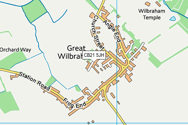 CB21 5JH map - OS VectorMap District (Ordnance Survey)