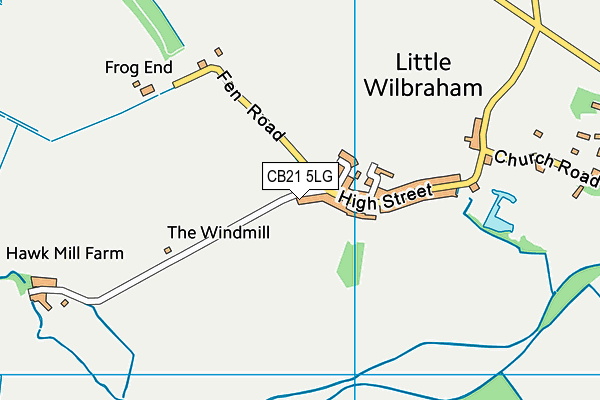 CB21 5LG map - OS VectorMap District (Ordnance Survey) CB21 5LG map - OS VectorMap District (Ordnance Survey)