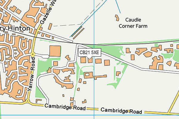 CB21 5XE map - OS VectorMap District (Ordnance Survey) CB21 5XE map - OS VectorMap District (Ordnance Survey)