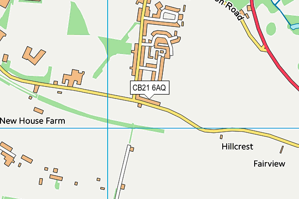 CB21 6AQ map - OS VectorMap District (Ordnance Survey)