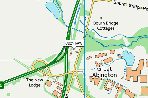 CB21 6AW map - OS VectorMap District (Ordnance Survey)