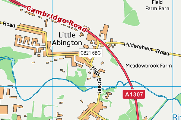 CB21 6BG map - OS VectorMap District (Ordnance Survey)