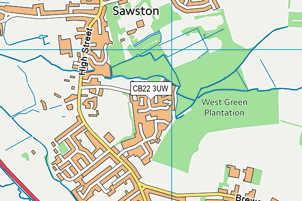 CB22 3UW map - OS VectorMap District (Ordnance Survey) CB22 3UW map - OS VectorMap District (Ordnance Survey)