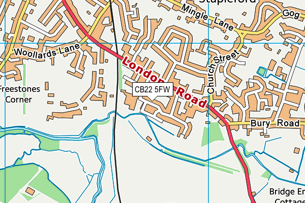 CB22 5FW map - OS VectorMap District (Ordnance Survey) CB22 5FW map - OS VectorMap District (Ordnance Survey)