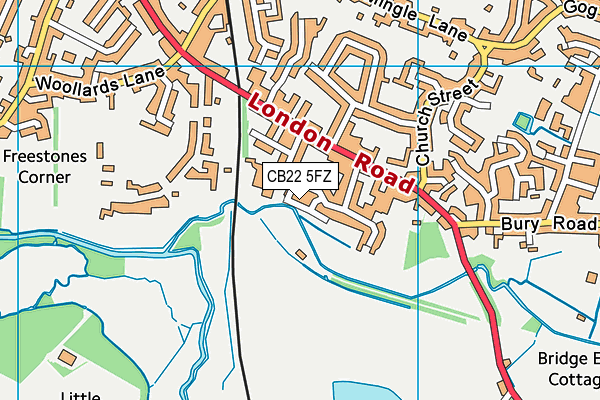 CB22 5FZ map - OS VectorMap District (Ordnance Survey) CB22 5FZ map - OS VectorMap District (Ordnance Survey)