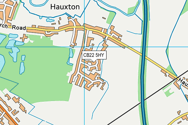 CB22 5HY map - OS VectorMap District (Ordnance Survey)