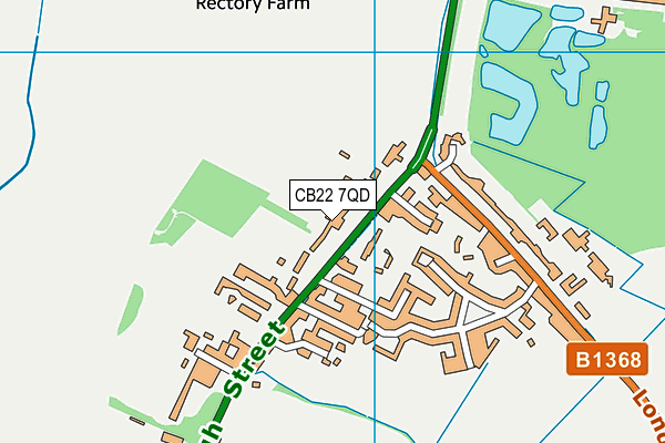 CB22 7QD map - OS VectorMap District (Ordnance Survey)