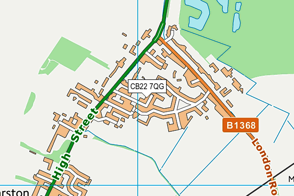 CB22 7QG map - OS VectorMap District (Ordnance Survey) CB22 7QG map - OS VectorMap District (Ordnance Survey)