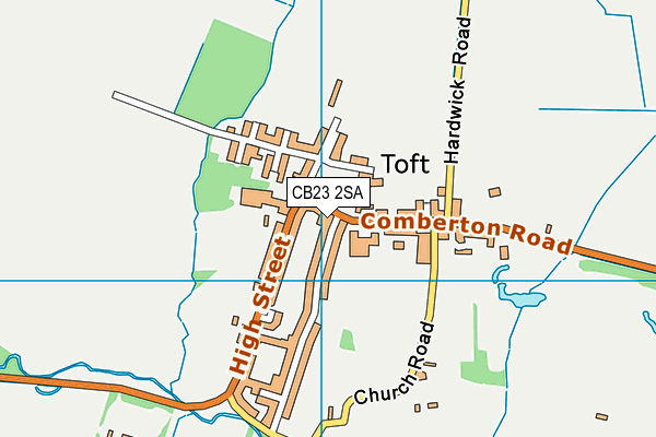 CB23 2SA map - OS VectorMap District (Ordnance Survey) CB23 2SA map - OS VectorMap District (Ordnance Survey)
