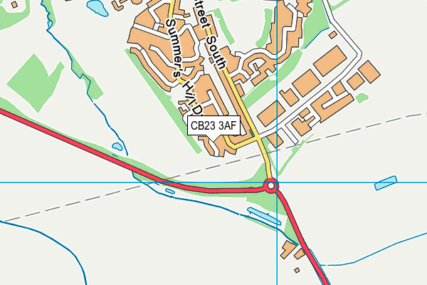 CB23 3AF map - OS VectorMap District (Ordnance Survey)