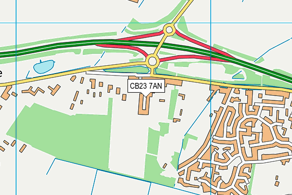 CB23 7AN map - OS VectorMap District (Ordnance Survey) CB23 7AN map - OS VectorMap District (Ordnance Survey)