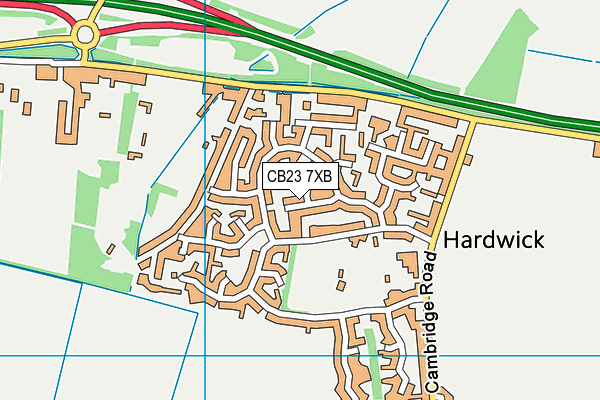 CB23 7XB map - OS VectorMap District (Ordnance Survey) CB23 7XB map - OS VectorMap District (Ordnance Survey)