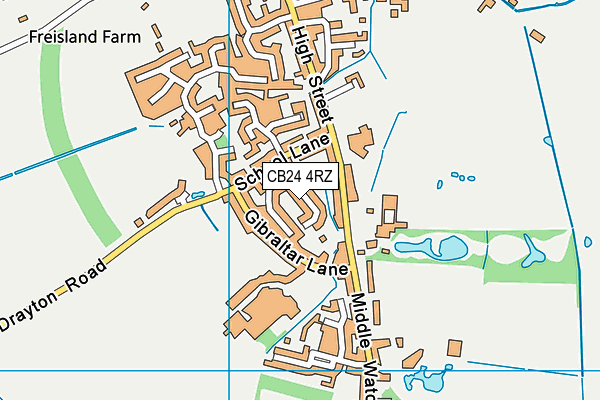 CB24 4RZ map - OS VectorMap District (Ordnance Survey) CB24 4RZ map - OS VectorMap District (Ordnance Survey)