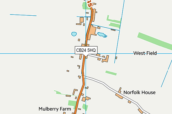 CB24 5HQ map - OS VectorMap District (Ordnance Survey) CB24 5HQ map - OS VectorMap District (Ordnance Survey)