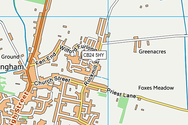 CB24 5HY map - OS VectorMap District (Ordnance Survey) CB24 5HY map - OS VectorMap District (Ordnance Survey)