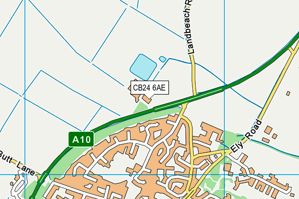 CB24 6AE map - OS VectorMap District (Ordnance Survey) CB24 6AE map - OS VectorMap District (Ordnance Survey)