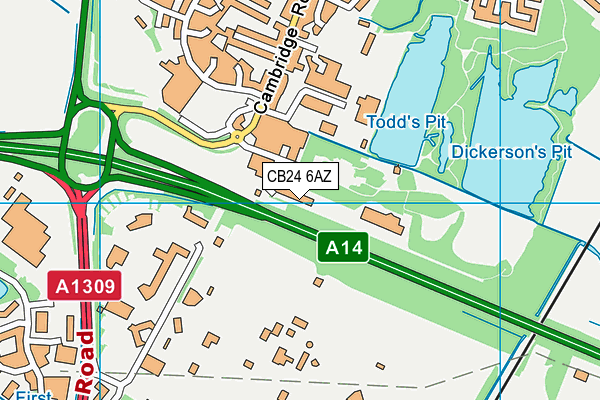 CB24 6AZ map - OS VectorMap District (Ordnance Survey) CB24 6AZ map - OS VectorMap District (Ordnance Survey)
