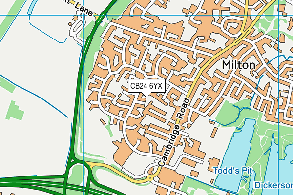 CB24 6YX map - OS VectorMap District (Ordnance Survey) CB24 6YX map - OS VectorMap District (Ordnance Survey)