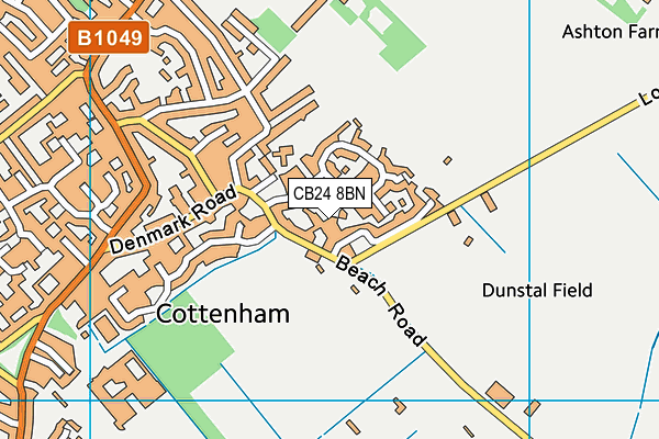 CB24 8BN map - OS VectorMap District (Ordnance Survey) CB24 8BN map - OS VectorMap District (Ordnance Survey)