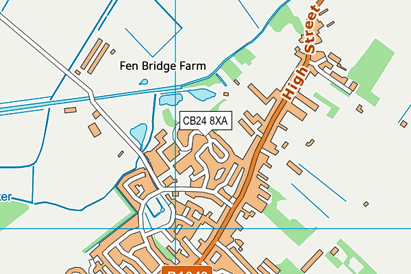 CB24 8XA map - OS VectorMap District (Ordnance Survey)
