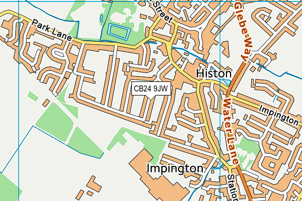 CB24 9JW map - OS VectorMap District (Ordnance Survey) CB24 9JW map - OS VectorMap District (Ordnance Survey)