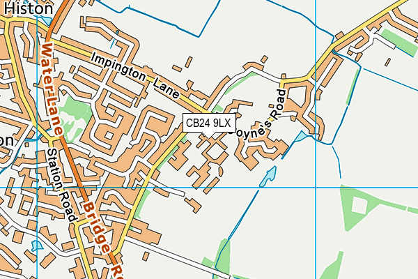 CB24 9LX map - OS VectorMap District (Ordnance Survey) CB24 9LX map - OS VectorMap District (Ordnance Survey)