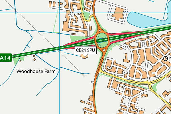 CB24 9PU map - OS VectorMap District (Ordnance Survey)