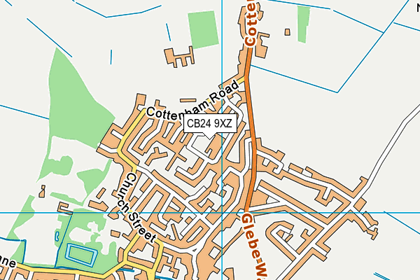 CB24 9XZ map - OS VectorMap District (Ordnance Survey) CB24 9XZ map - OS VectorMap District (Ordnance Survey)