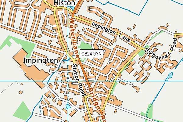 CB24 9YN map - OS VectorMap District (Ordnance Survey) CB24 9YN map - OS VectorMap District (Ordnance Survey)
