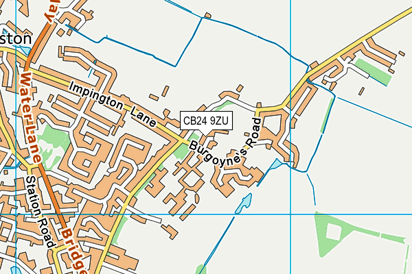 CB24 9ZU map - OS VectorMap District (Ordnance Survey) CB24 9ZU map - OS VectorMap District (Ordnance Survey)