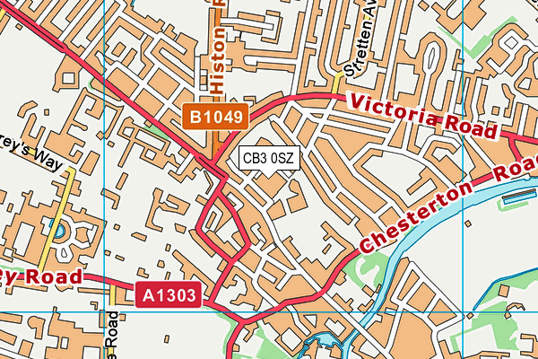 CB3 0SZ map - OS VectorMap District (Ordnance Survey)