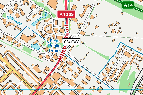 CB4 0WY map - OS VectorMap District (Ordnance Survey) CB4 0WY map - OS VectorMap District (Ordnance Survey)