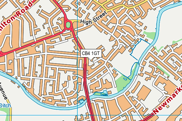 CB4 1GT map - OS VectorMap District (Ordnance Survey)