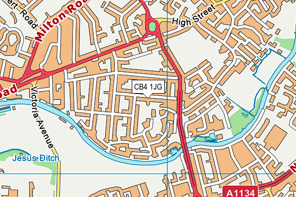 CB4 1JG map - OS VectorMap District (Ordnance Survey)
