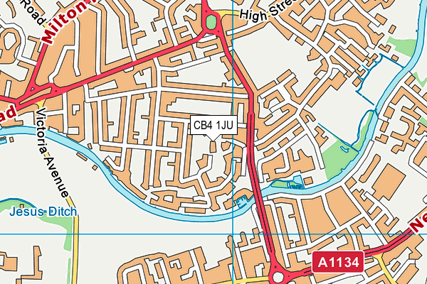 CB4 1JU map - OS VectorMap District (Ordnance Survey) CB4 1JU map - OS VectorMap District (Ordnance Survey)