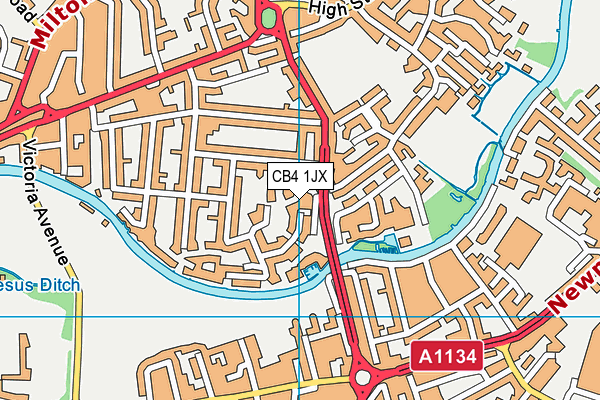 CB4 1JX map - OS VectorMap District (Ordnance Survey) CB4 1JX map - OS VectorMap District (Ordnance Survey)