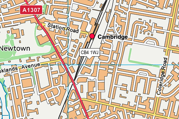 CB4 1WJ map - OS VectorMap District (Ordnance Survey)